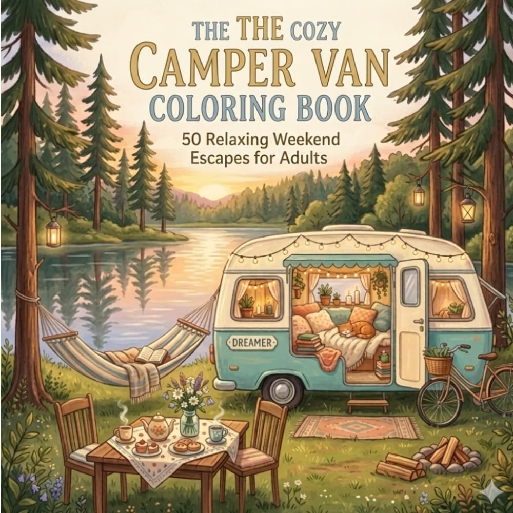 The Cozy Camper Van Coloring Book: 50 Relaxing Weekend Escapes for Adults