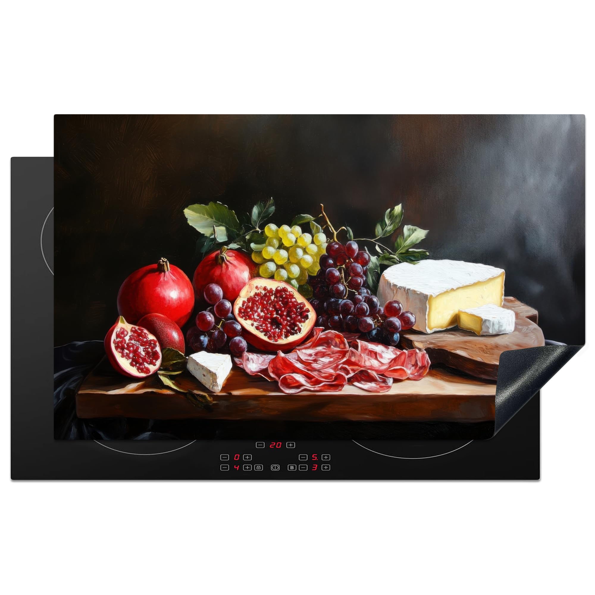 KitchenYeah© Induction Hob Cover Protector Mat 20.3"x32.7" / 83x51.5 cm Kitchen Universal Ceramic Covers for Electric Cookers Vinyl Drinking Board - Still Life - Vintage — image 1