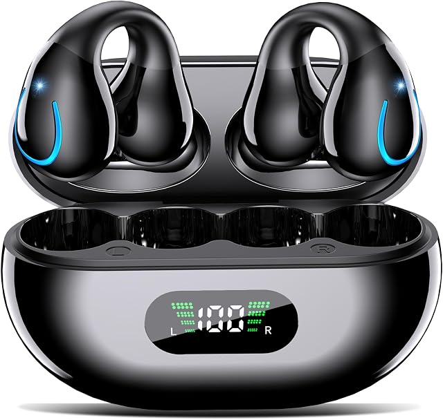 Auriculares Open Ear Deportivos Bluetooth con Clip de Oreja y 80H