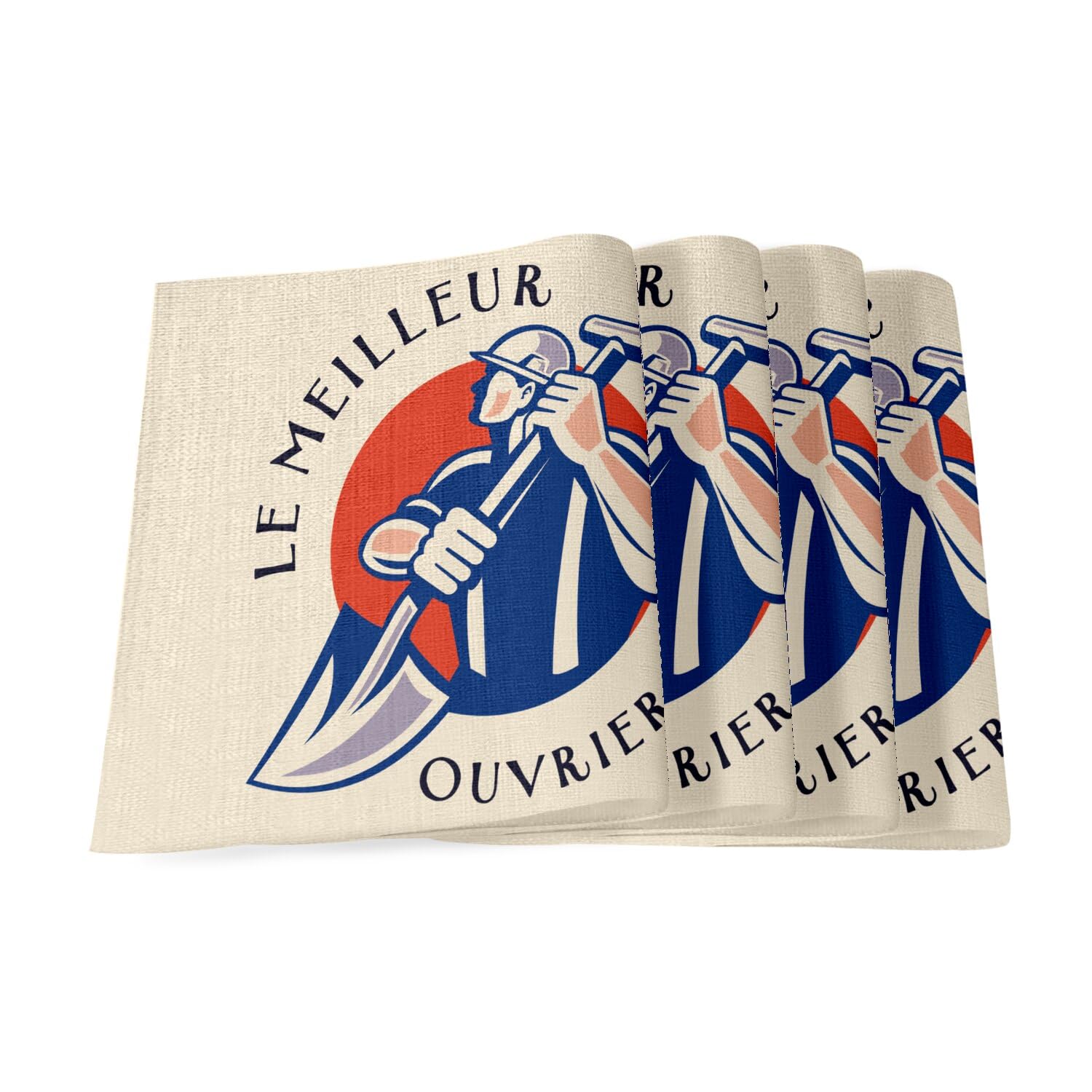 Sets de table en lin grand format de 40x28,5 cm élégants pour les grandes tables de bureau