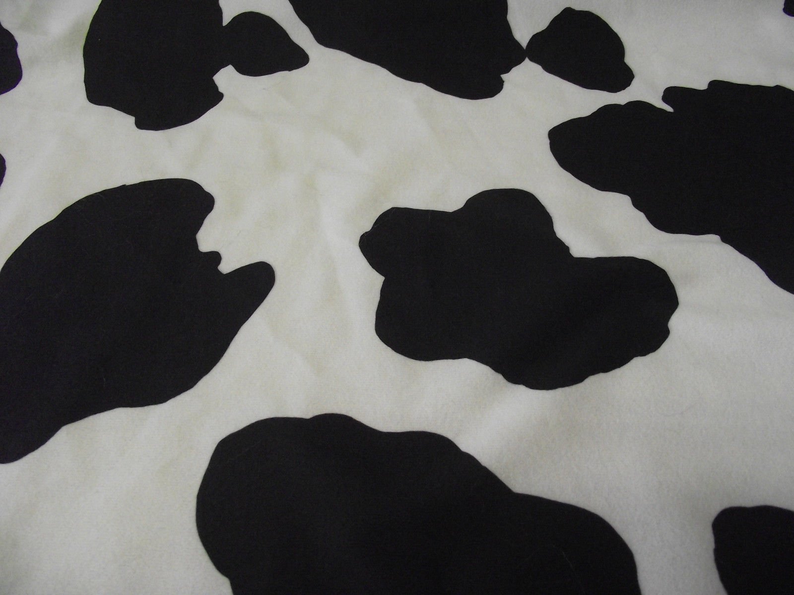 Faux Fur Pony Skin Velboa Fabric Material Black Cow, 1Mtr - 150cmx100cm