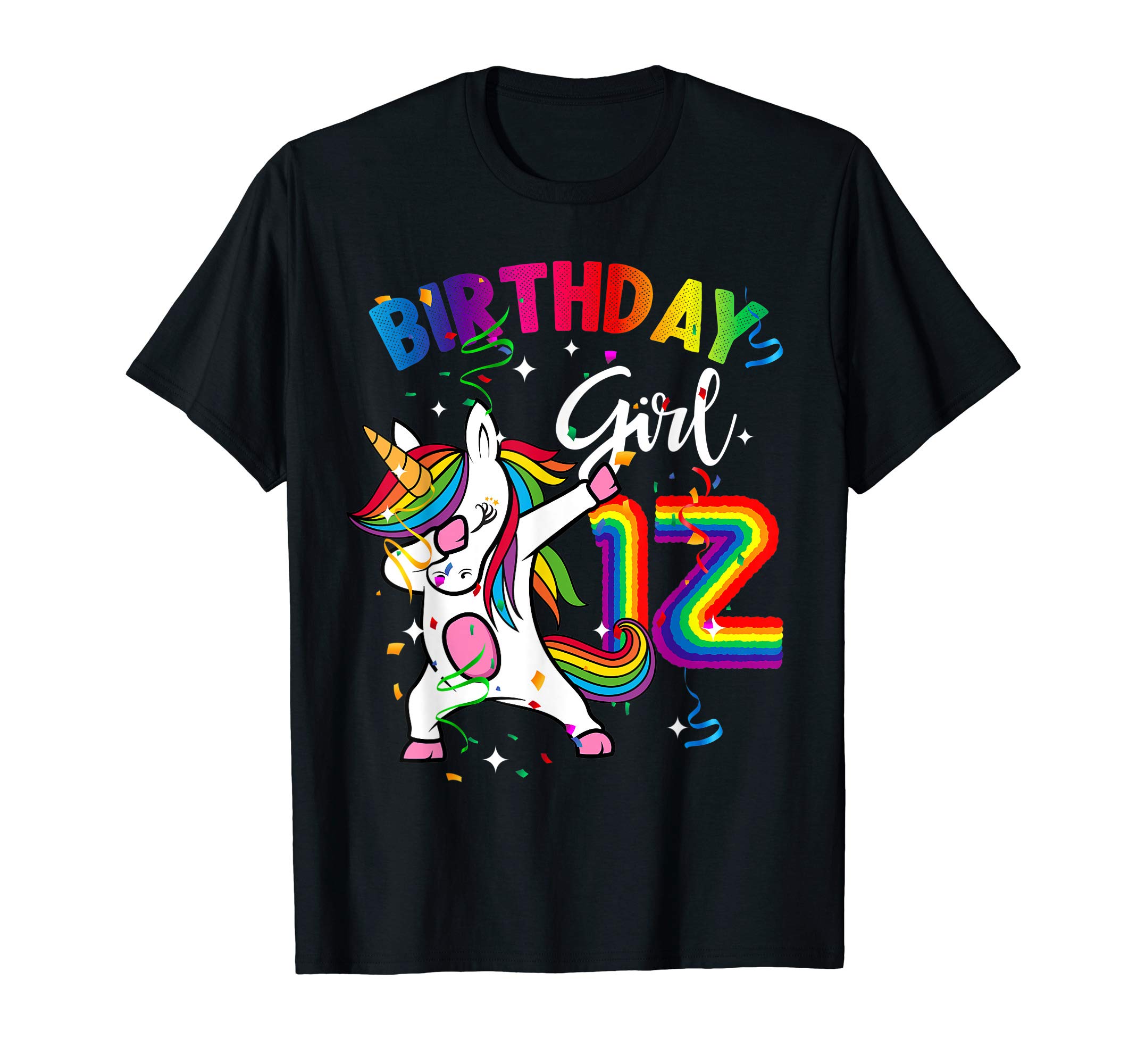 Dabbing Unicorn 12 Year Old 12th Birthday Party Girl Gift T-Shirt