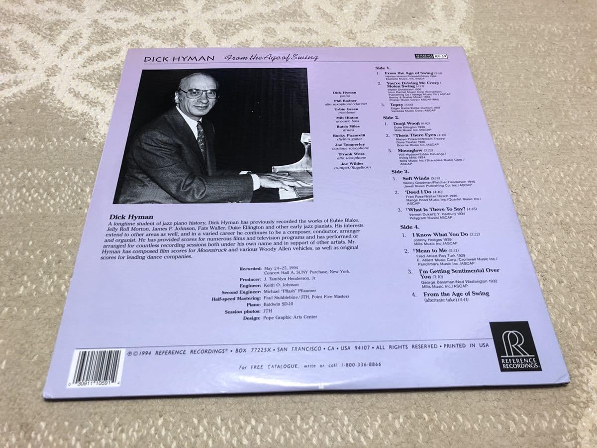 米2discs LP Dick Hyman From The Age Of Swing RR59 REFERENCE /00660 Dick Hyman – From The Age Of Swing – 2 x Vinyl (200 Gram, 12