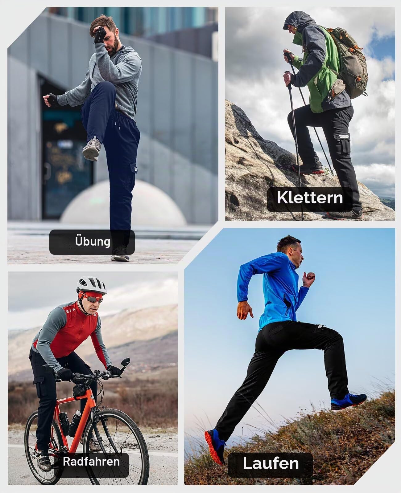 3er-Pack Cargo Jogginghose Herren, Cargohose Herren mit Taschen Trainingshosen Herren Fleece Bequeme Passform-Sporthose Herren Lang Taktische für Wandern