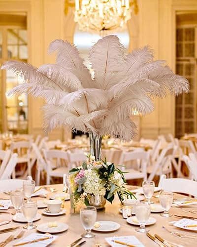 Miniatura 2 de VIJIV Plumas de avestruz grandes naturales a granel de 10 piezas, kit de fabricación de plumas de 28 pulgadas de largo para manualidades, flores,
