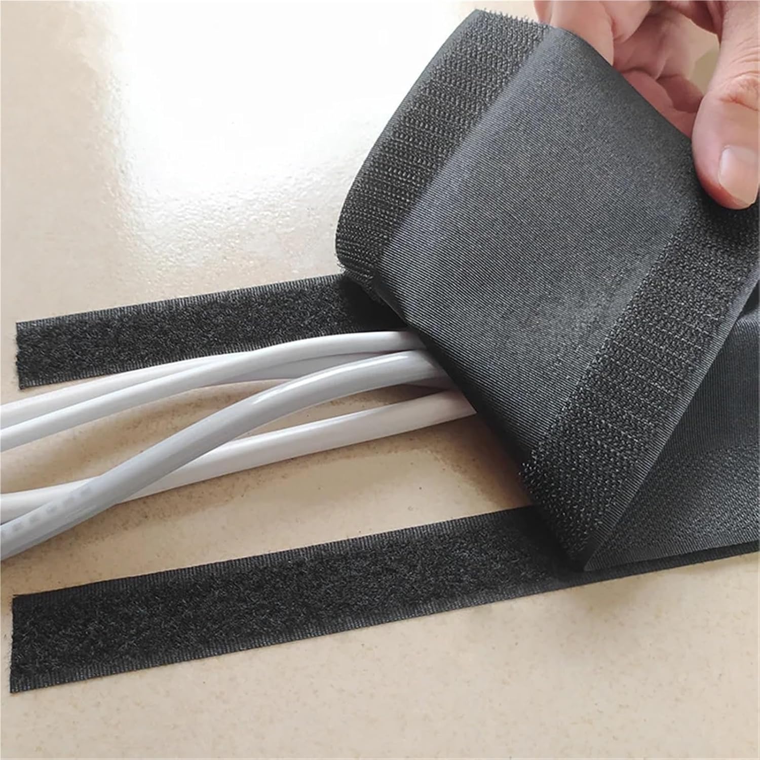 Cord Cover Floor 1M Cable Cover Sticky Wire Protector Floor Blanket Reusable Management Cord Tube for Floor/Carpet/Trunk/Desk(Gray)