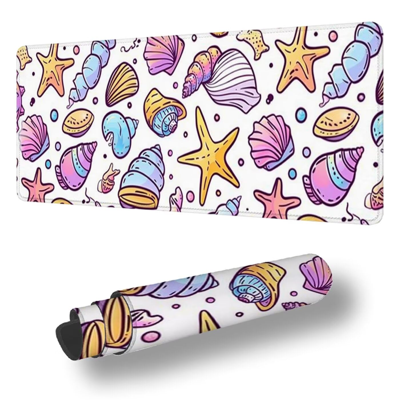 Kolorowa podkładka pod mysz do gier XXL 1400 x 600 x 3 MM podkładka pod mysz biurową podkładka pod mysz z antypoślizgową gumową podstawą Wodoodporna zszyte krawędzie, do biura i domu S-8176