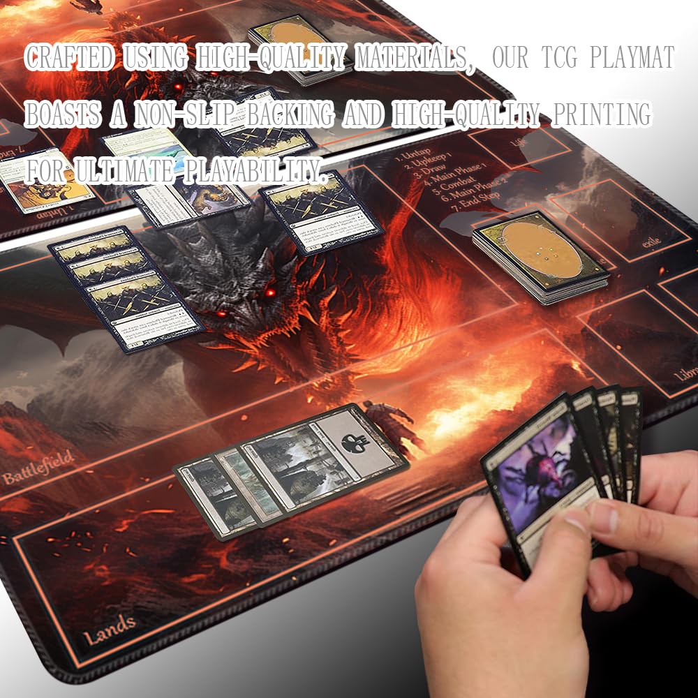 Mata do gry MTG z antypoślizgowym nadrukiem na tylnym siedzeniu Dragon Roar-Deck