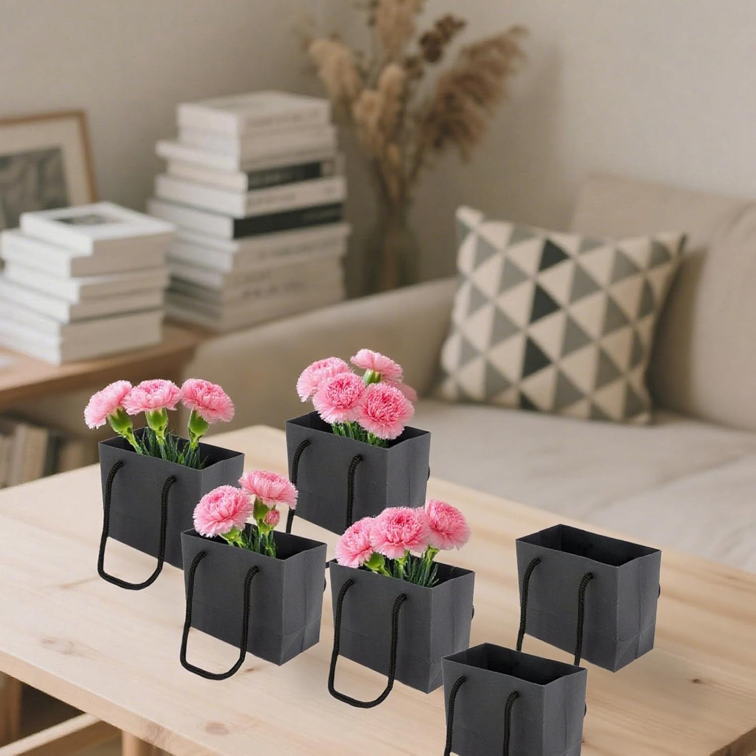 UCEHIPAW 108 Pcs Thicken Black Mini Gift Bags with Handles and Tissue Paper Small Paper Goodie Shopping Bags for Party Wedding Baby Shower Christmas Wrap Gift (3.9 x 4.7 x 2.4 Inch) - Image 7