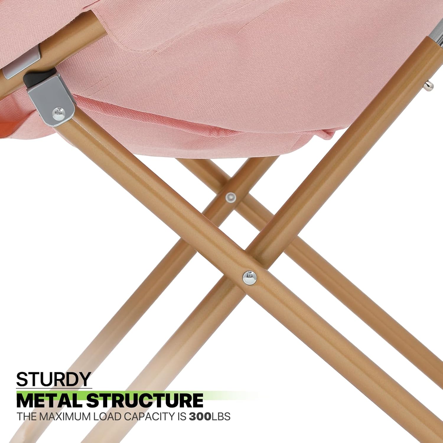 Magshion Saucer Chair with Removable Headrest, Folding Moon Chair for Adults, Oversized Comfy Reading Seat for Bedroom, Living Room, Dorm Room, Apartment (Pink,)