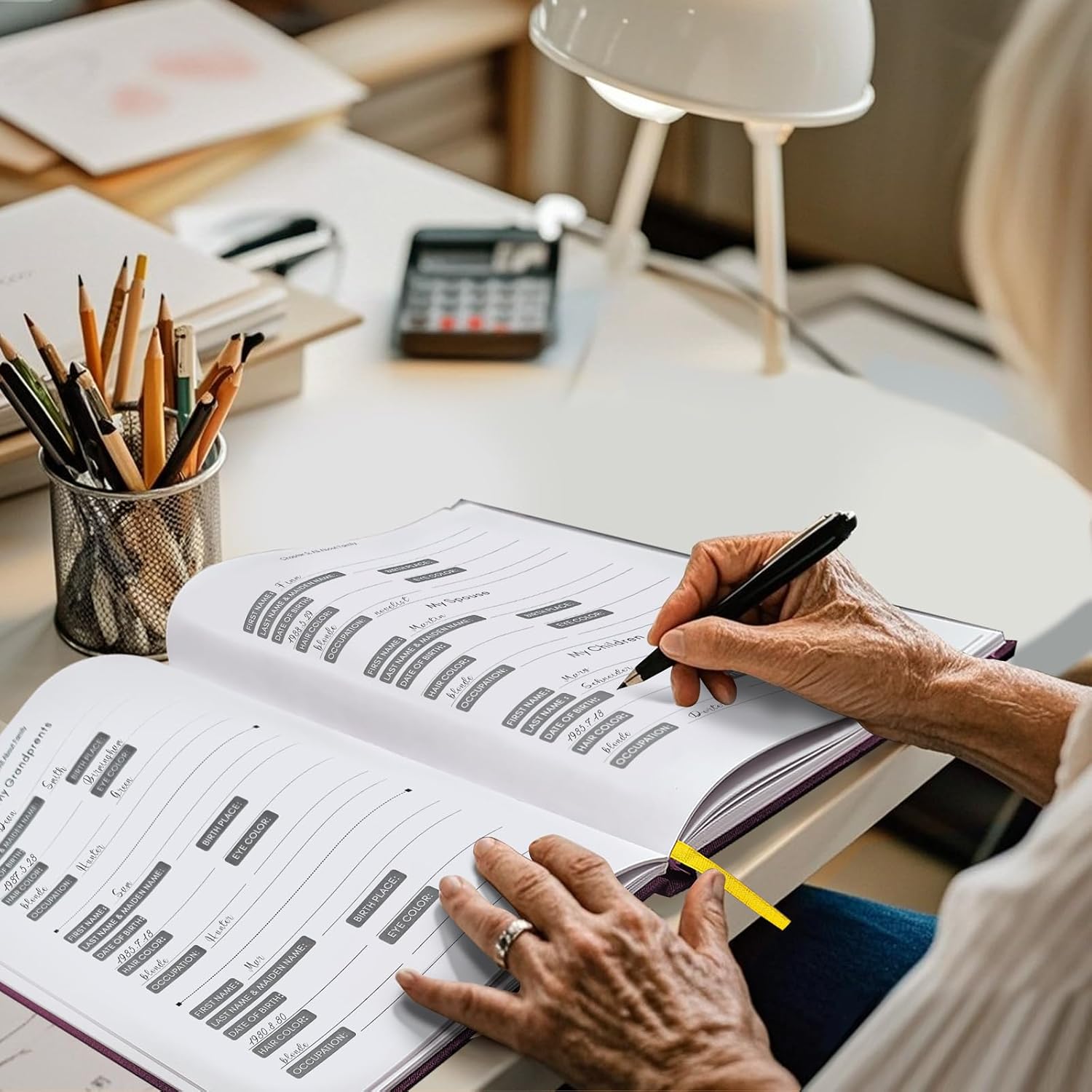 Artmag Grandma's Life Story Journal Family Keepsake Book Linen Hardcover for Grandma to Share Her Memories, with 250+ Prompt Questions Gift for Birthday Mother's Day Christmas (Pink) - Image 5