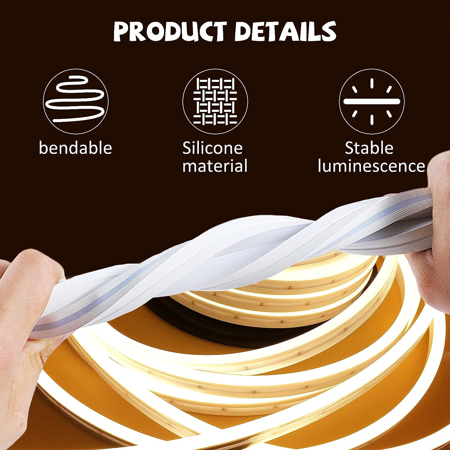Néon LED en silicone 12V, décoration de signe de bricolage intérieur et extérieur étanche, 15 mètres 3000K blanc chaud