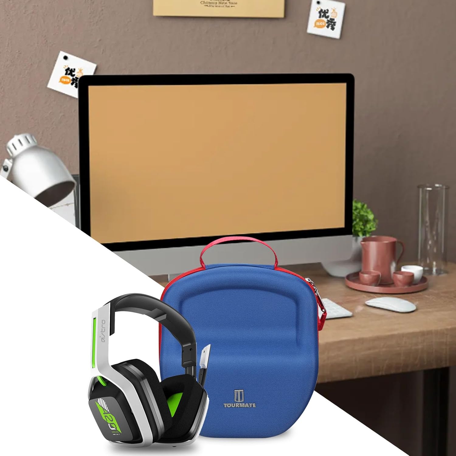 Hard Travel Case for A20 Wireless Headset Gen 2, Protective Carrying Storage Box（CASE ONLY） (Navy Blue & Red) - Image 8