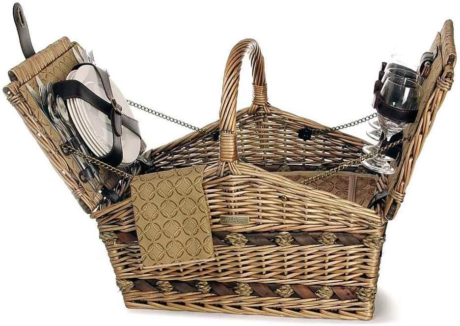 Picnic & Beyond Outdoor Travel The Estate Elite Picnic Basket for 4