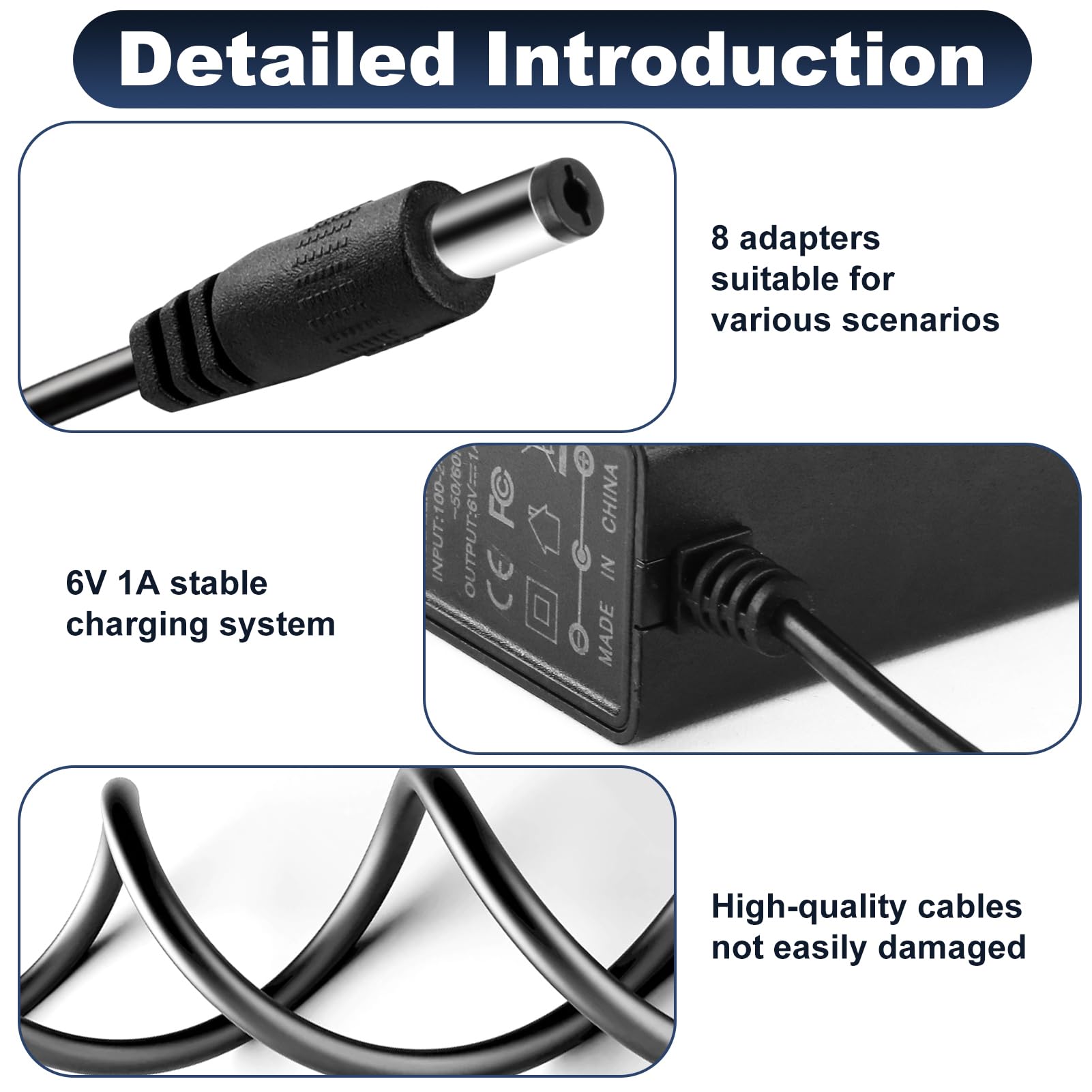 Alimentatore 6V 1A Con 8 Spine Universali Per Tensiometri Omron E Altri - 6