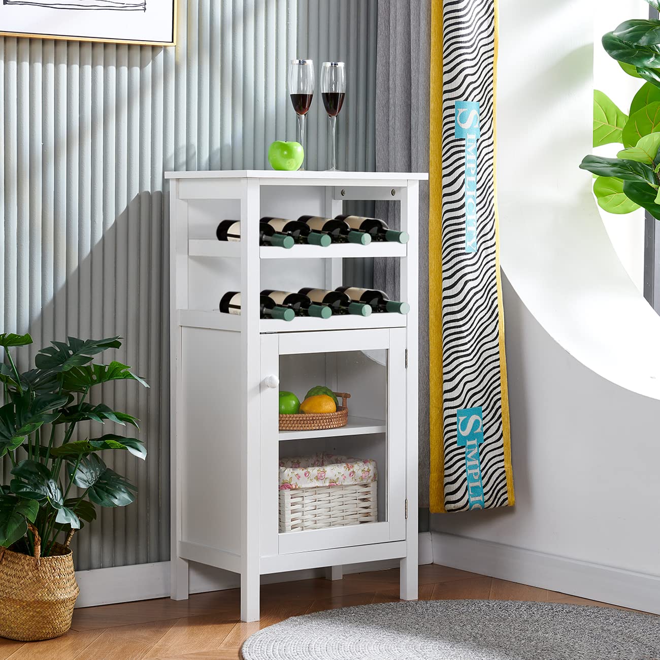 Buy Vintage Bar with Shelf and Door, 8Bottle Wine for