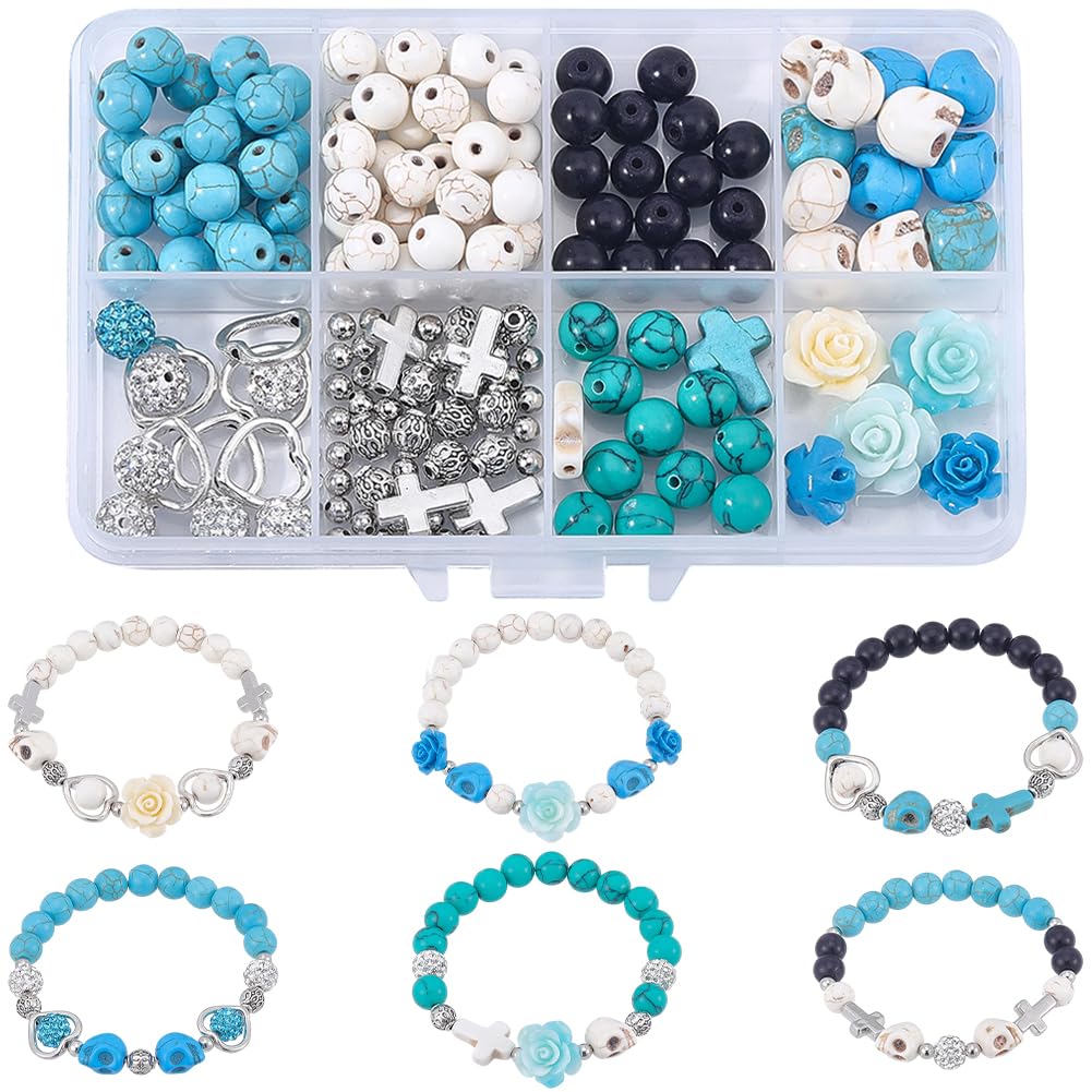 Pulseras con cuentas de calavera: kit SUNNYCLUE de arcilla polimérica y dijes góticos DIY