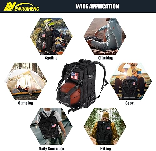 Miniatura 5 de Mochila para casco de motocicleta con puerto de carga USB, Negro -, Mochila