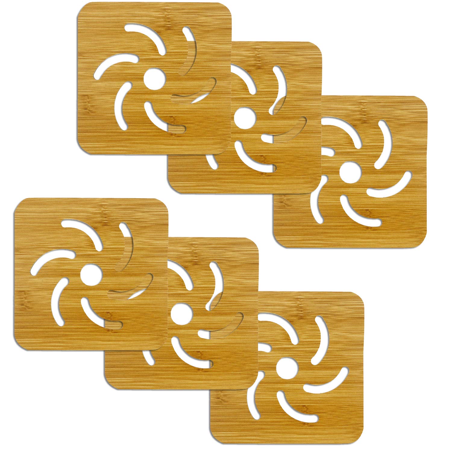 HOKIPO® Eco-Friendly Bamboo Wooden Coasters for Home Pan Pot Holder for Dining Table Heat Pad for Kitchen - Pack of 6 (AR2919*6) (B08PKNWBGX) Amazon Price History, Amazon Price Tracker