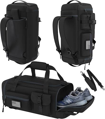 Mochila de gimnasio 45L 60L Bolsa de gimnasio resistente para hombresmujeres con compartimento para zapatos Múltiples bolsillos y correas Bolsa