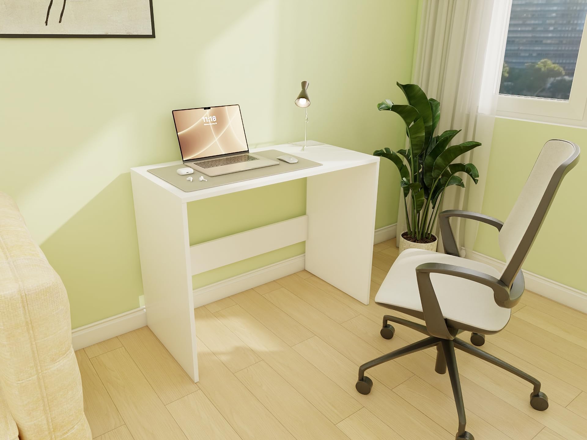 Schreibtisch Holz Weiß – Computertisch 100x50x78cm – Bürotisch Klein – Büro Kinderzimmer und Jugendzimmer Möbel - Büromöbel PC Tisch