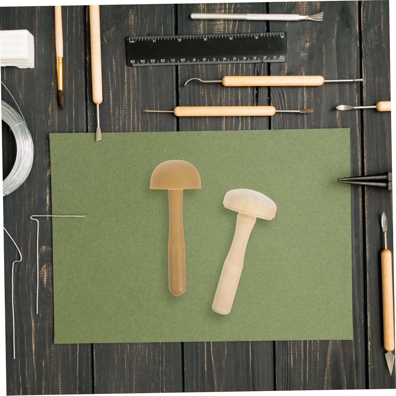 ADOCARN 6pcs Mushroom Roller for Printmaking Carving Art Projects Wood Plastic Tools for Boys and Girls Students Artists Ergonomic Design for Easy Handling