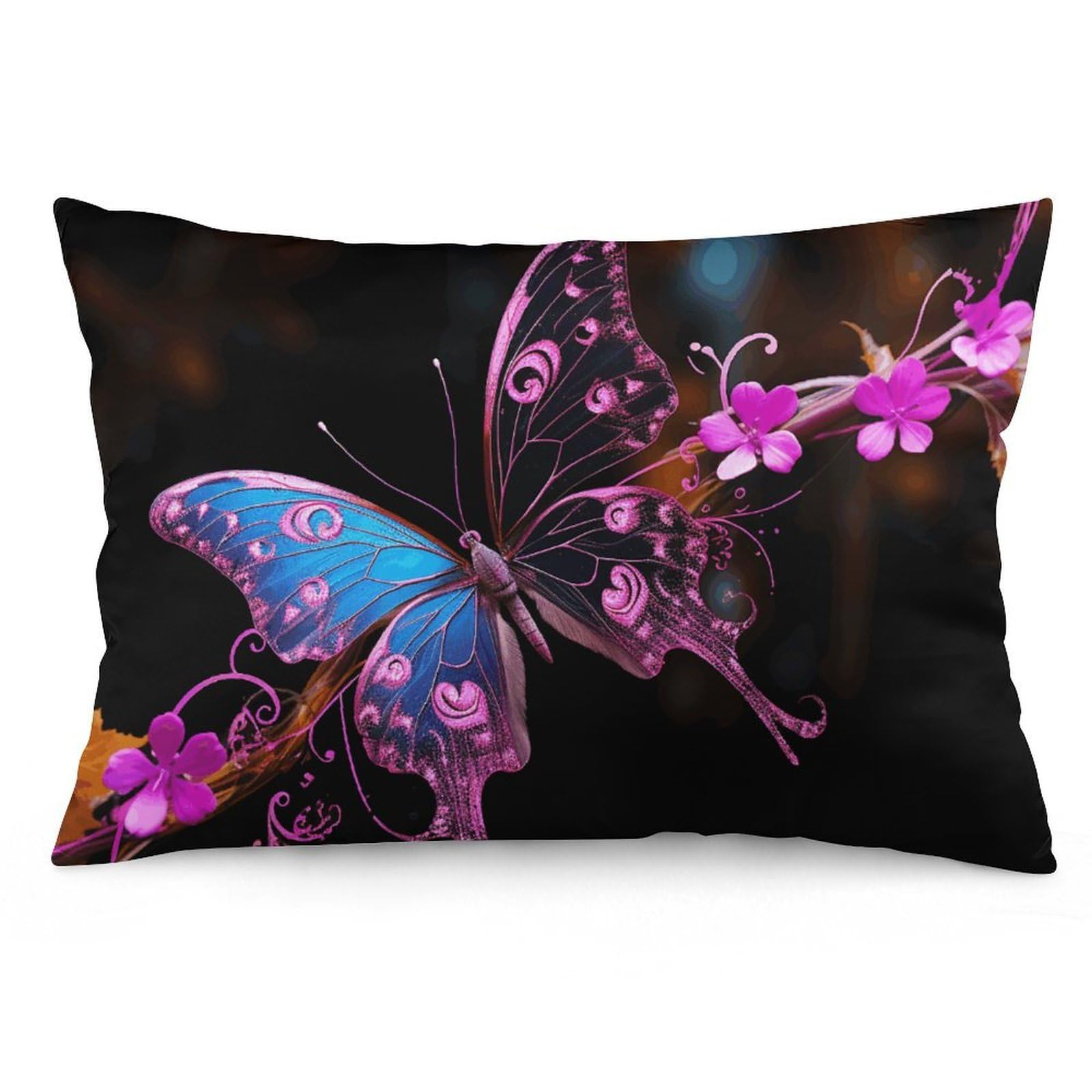 2 Pack Pillow Cases for Hair and Skin, Soft Breathable Pillow Case Covers with Hidden Zipper, Nice Butterfly Pillowcase 20"x30" Pillow Covers for Sleeping Gift