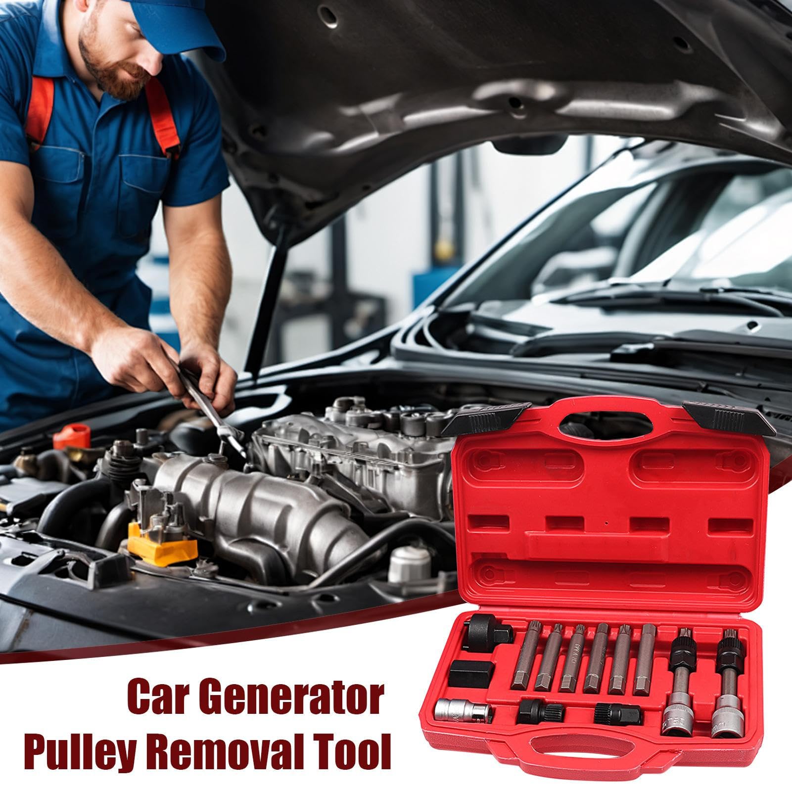 Herramienta para Extracción De Polea del Alternador Extractor Ajustable | Desmontador De Polea De Alternador De Coche Mantenimiento vehículo camión taller reemplazo correa