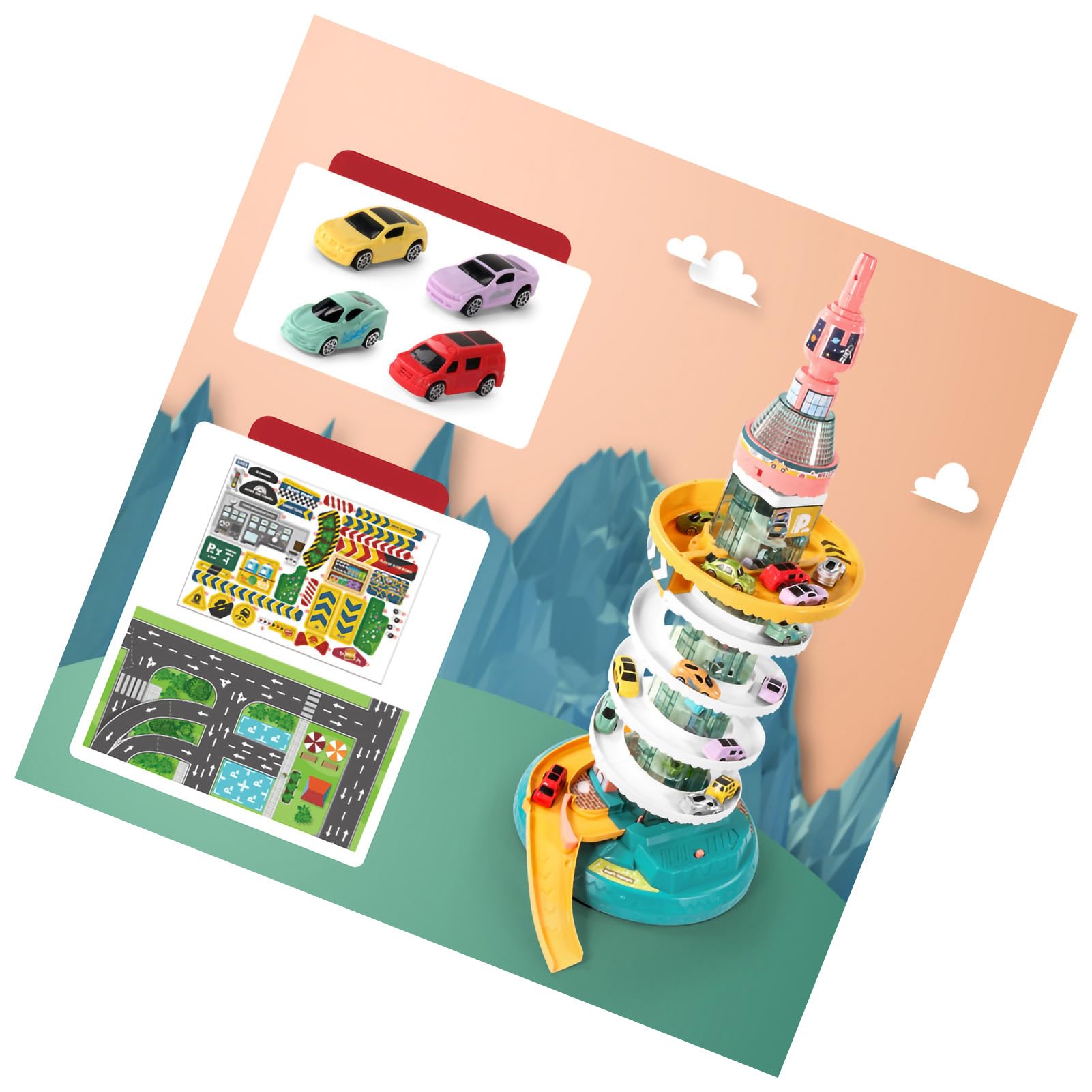 Coche de Juguete con Pista Eléctrica, Set de Juego Interactivo para Niños