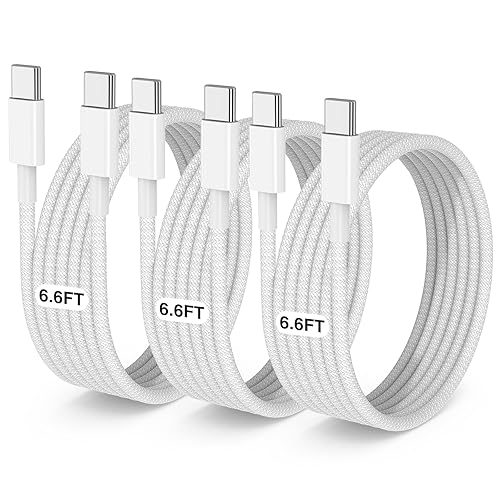 Miniatura 37 de Paquete de 3 cables USB C a USB C [1m+2m+3m], cable tipo C a tipo C, cable de carga rápida de 60W para iPhone 17 16 15 Pro Plus Pro Max Air, para
