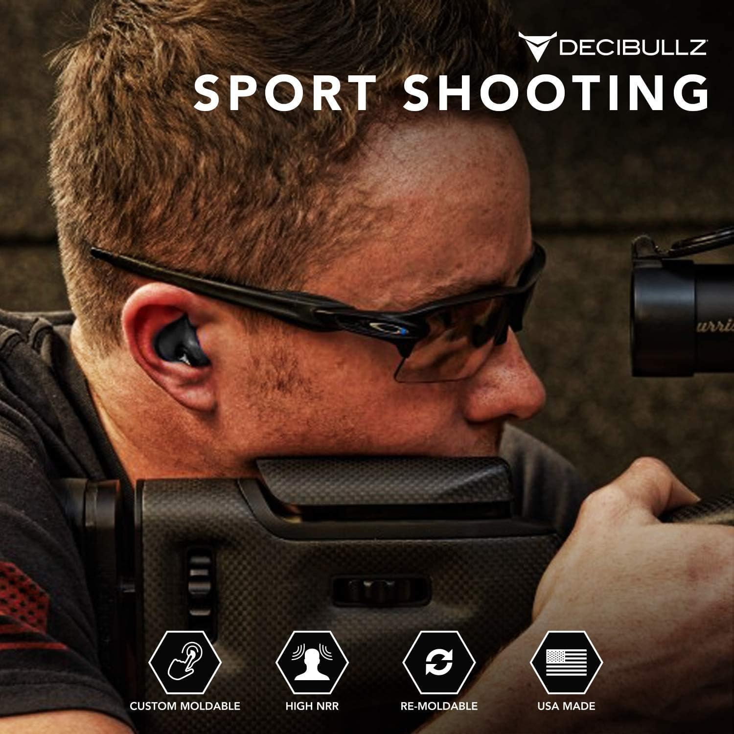 Decibullz Earplugs Comfortable Protection Shooting Photo