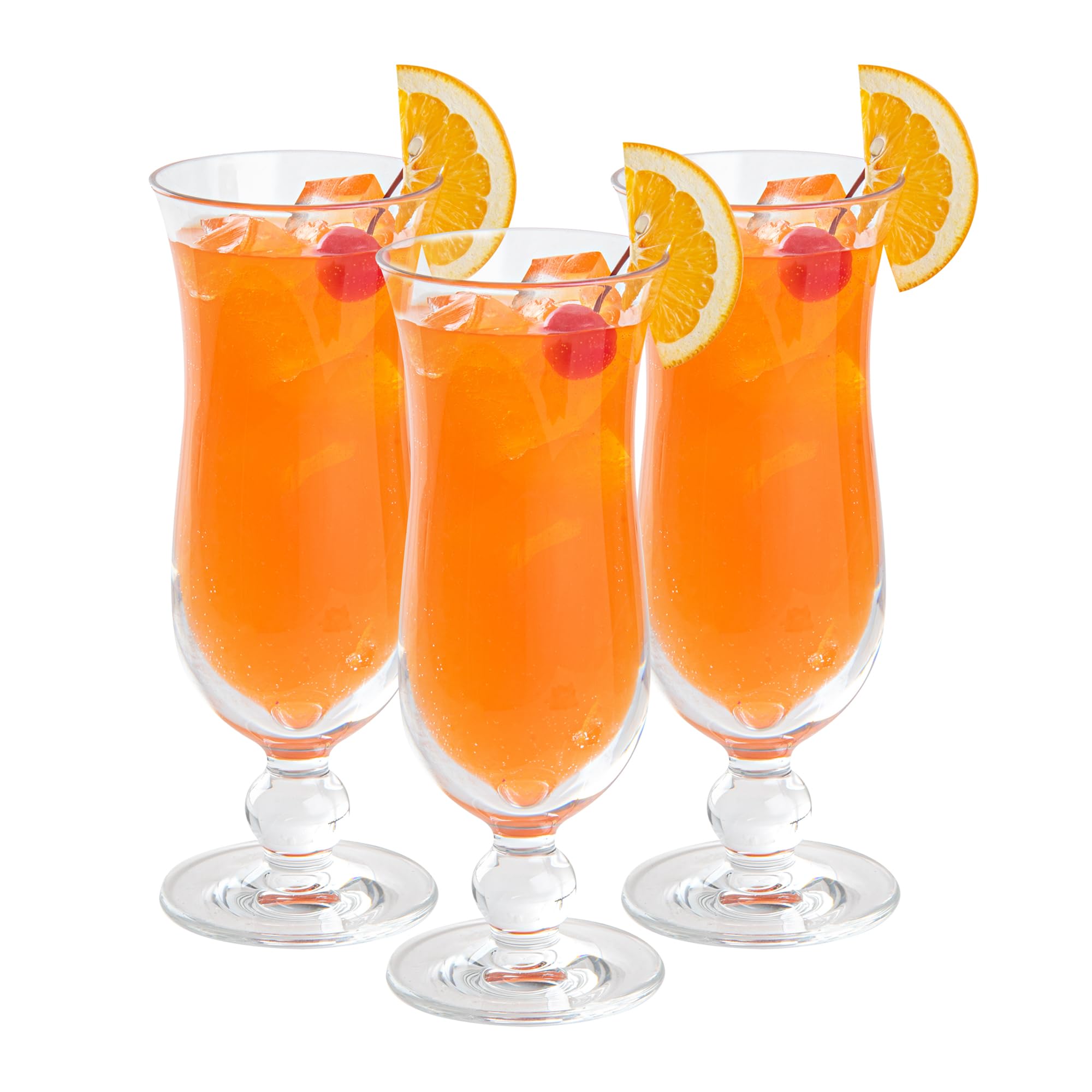 Restaurantware BEV Tek - Vasos de 325 ml para huracán, 6 vasos de cóctel resistentes, lavables en lavavajillas, irrompibles, de plástico de policarbonato transparente para todo tipo de bebidas
