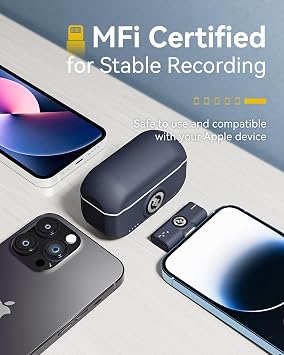 Hollyland Lark M2 Wireless Lavalier Microphone, 1000ft LOS Range, Hi-Fi Audio, Noise Cancellation, for Livestreaming Vlogging (Black, for Lightning (2TX+1RX))