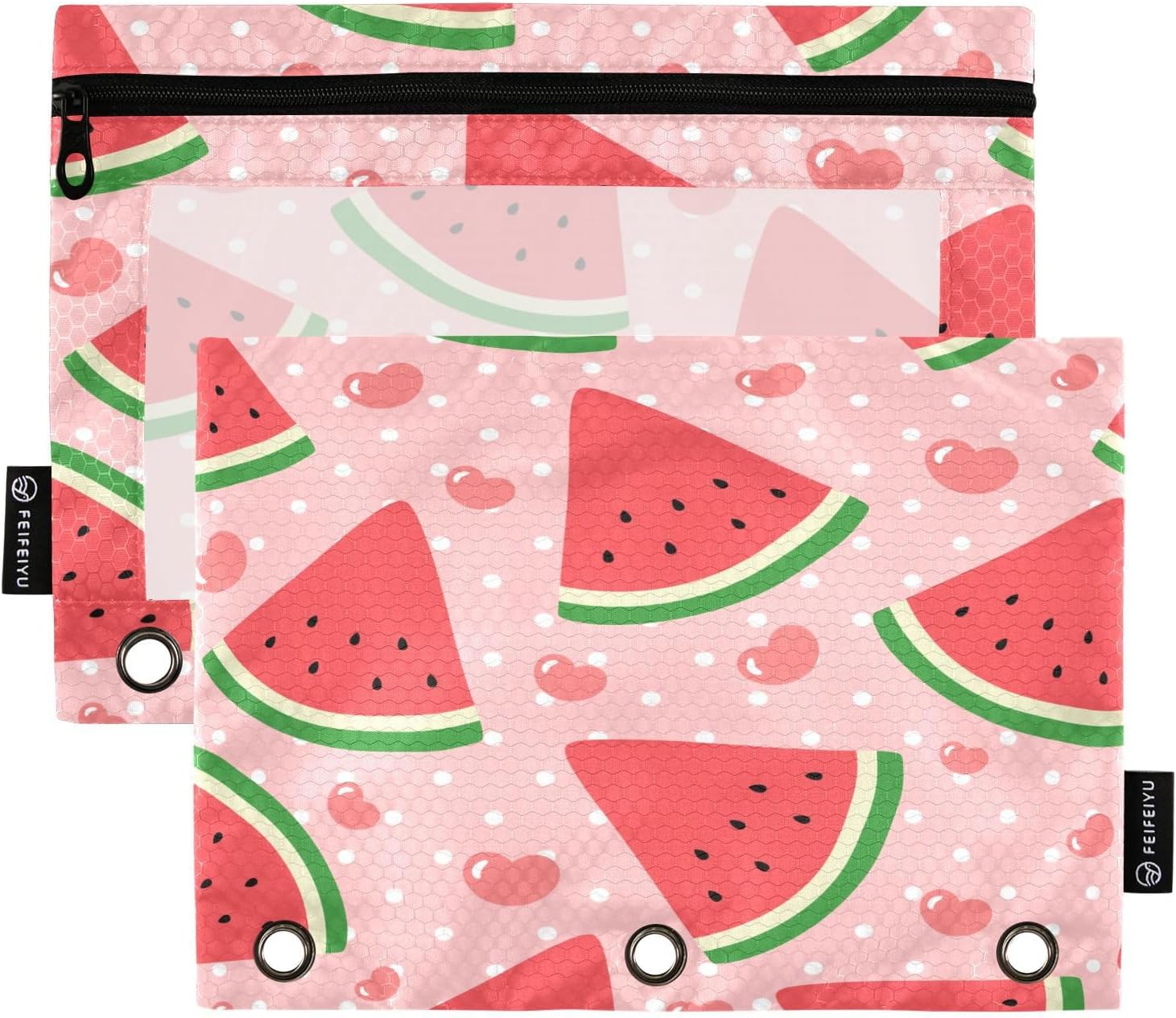 ALAZA Watermelon Polka Dots Pink Pencil Pouch 3 Ring Binder