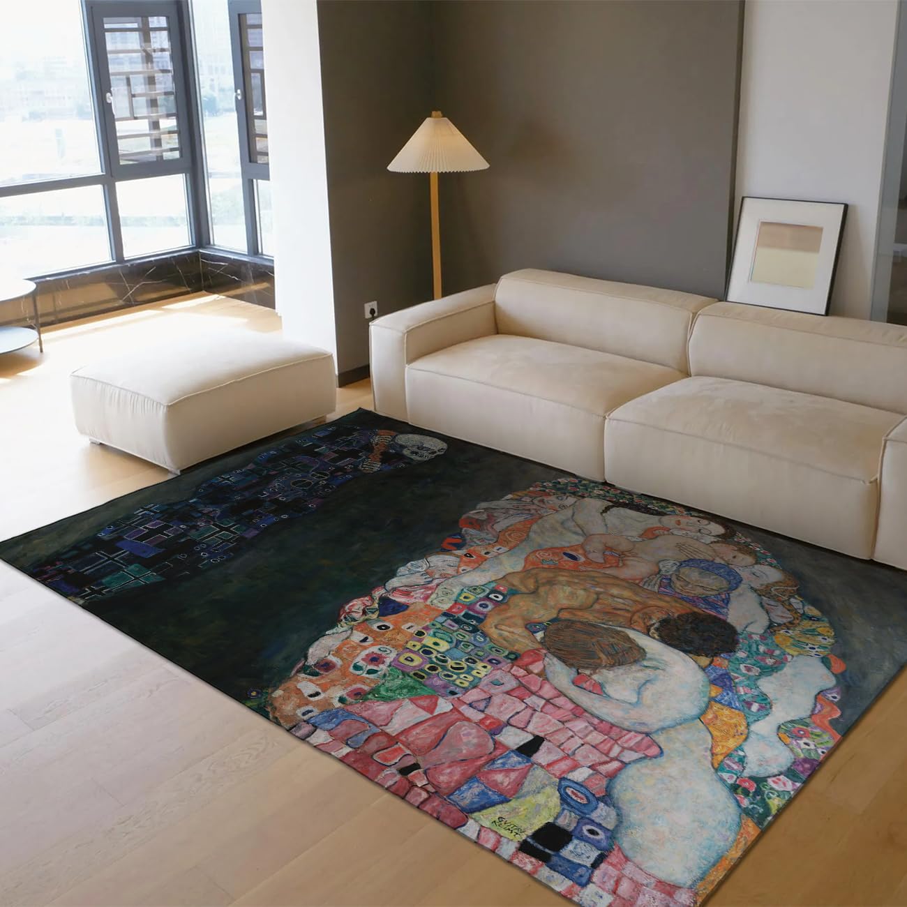 Dywan do salonu 90x150 dywaniki słynne obrazy deco śmierć i życie zmywalne antypoślizgowe niskie włosie wewnętrzna jadalnia do sypialni biura sztuka retro klasyczna