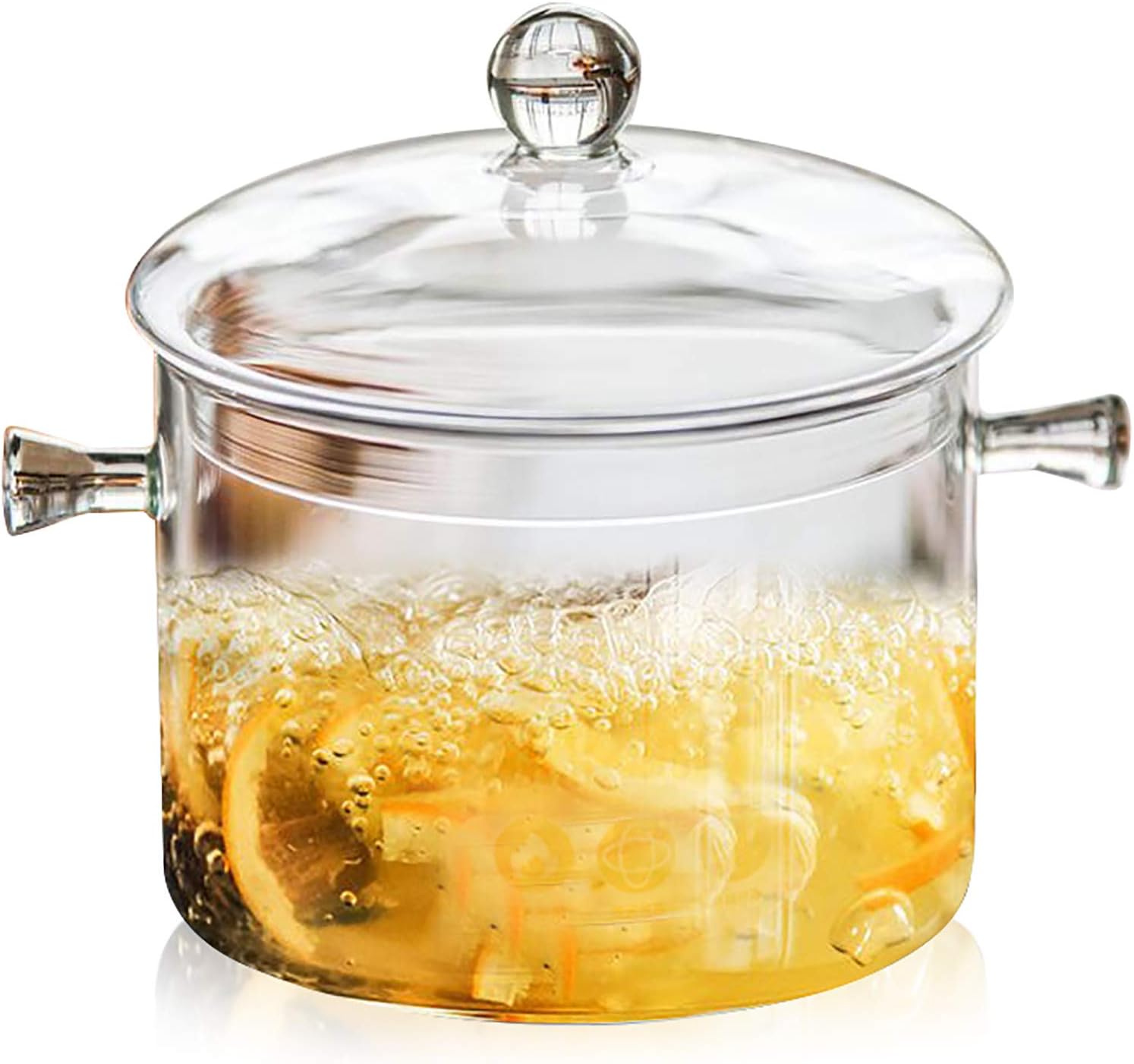 Glazzit Glass Cooking Pot 1.5L/50oz Glass Saucepan with