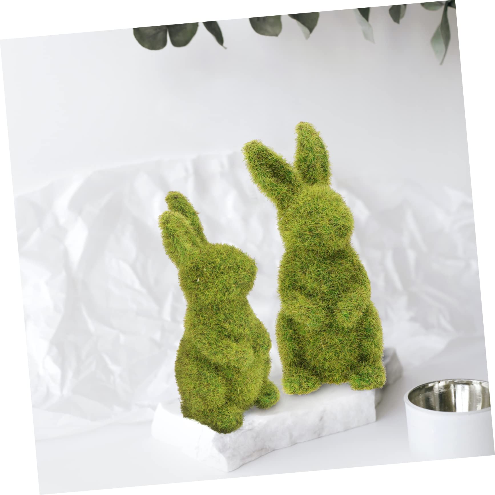 POPETPOP 2stücke Teiliges Flockenkaninchen Deko Ostern Lebhaftes Kaninchenornament Als Garten Fotoprop Niedliche Häschenfigur Für Zuhause Und Geschenkidee