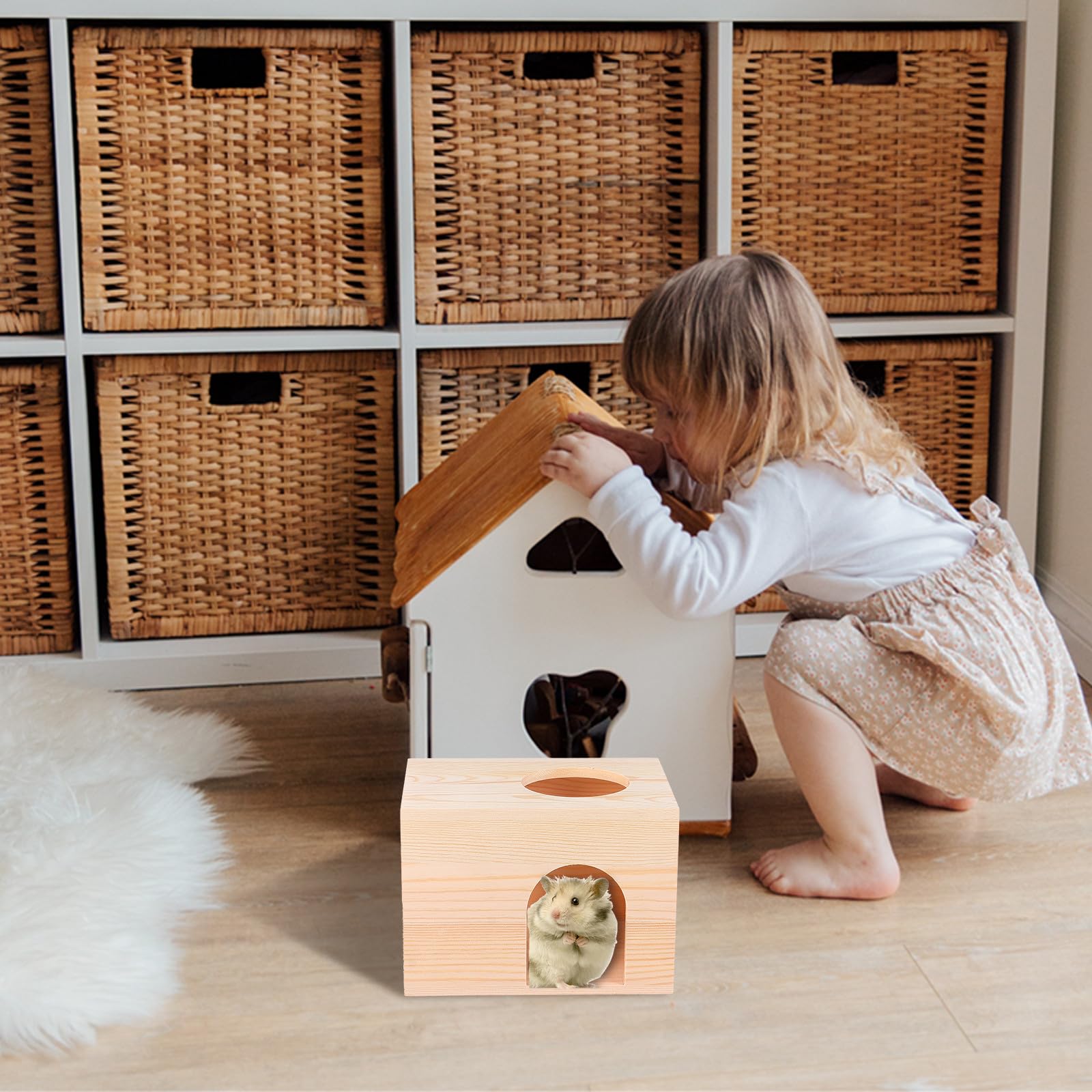 Outanaya Eichhörnchen Futterhaus für Kleine Haustiere Wie Chinchillas und Meerschweinchen Tragbar und Sicher und Füttern im Garten