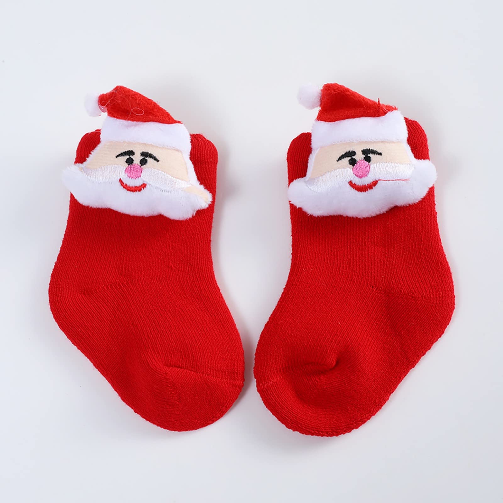 RNTOP Christmas Baby Socks Toddlers Boys Girls Children Kids Warm Socks Soft Sole Shoes Floor Socks Casual Xmas (White, M)