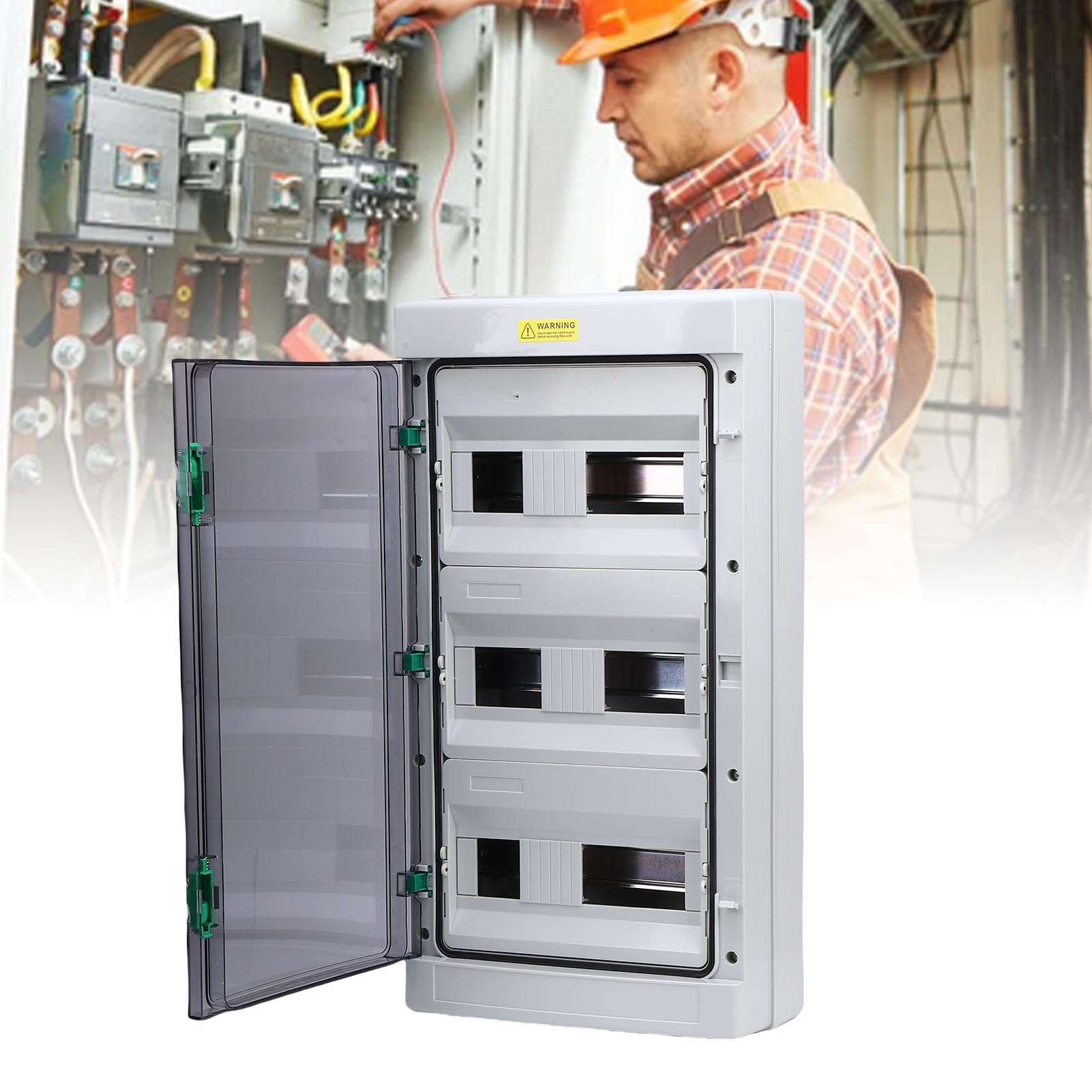 Socobeta Caja de Distribución de Disyuntores IP66 Impermeable 36 Circuitos Protección Eléctrica para Talleres y Hoteles Plástico ABS