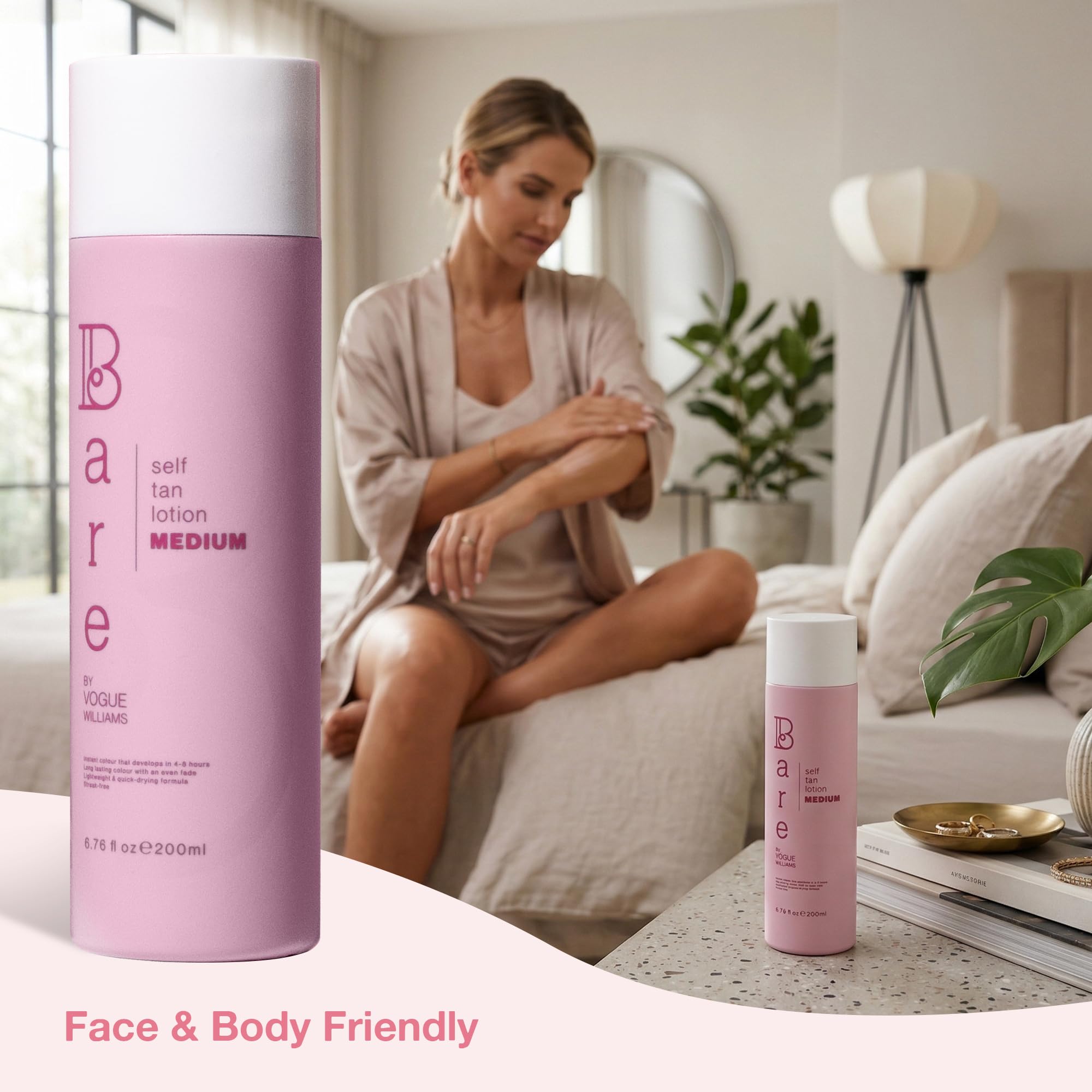 Bare by Vogue - Mittlerer Bräuner Selbstbräuner - Für alle Hauttypen geeignet - Selbstbräuner für Gesicht & Körper - Langanhaltende Fake Tan - 200ML