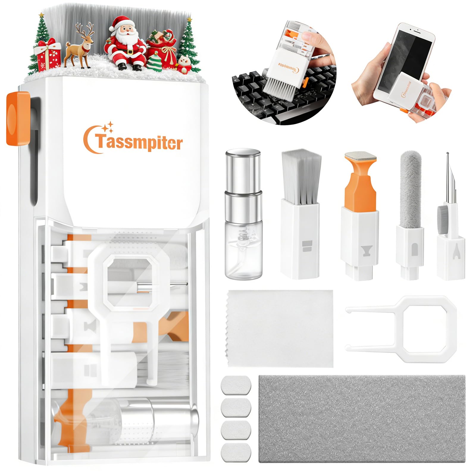 Keyboard Cleaner Laptop Cleaning Kit, All-in-One Keyboard Cleaning Kit, Laptop Cleaner Tool for MacBook iPad iPhone Computer, Portable Electronics Brush Tool for Tablet PC Camera Lens Earbuds Monitor