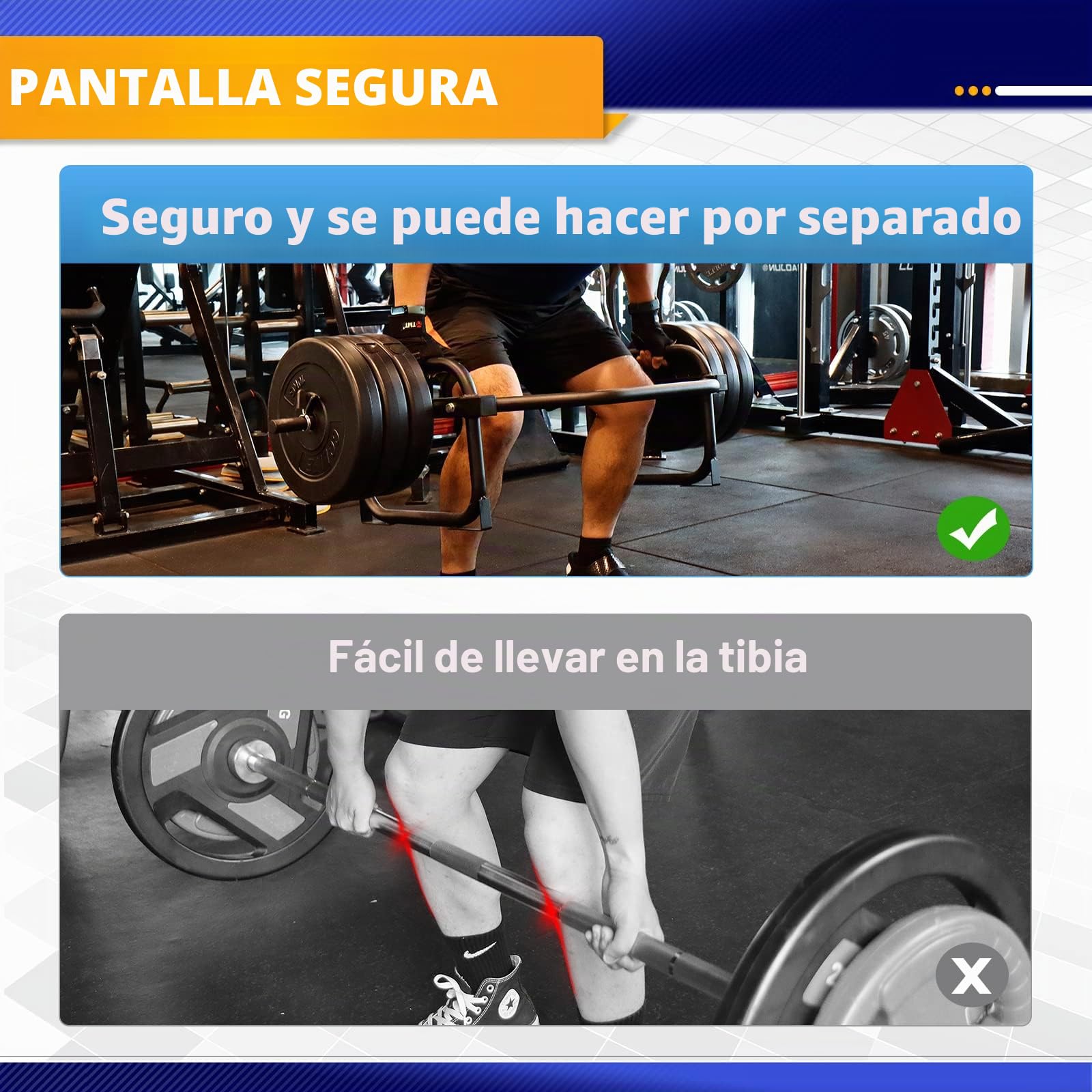 ZERRO Barra Hexagonal, Hex Bar, Peso Muerto, Barra para Pesas, Deadlift Bar,2x10kg Discos de Pesas, 2 Cierres de Resorte, MAX 120 kg del tubo 25 mm