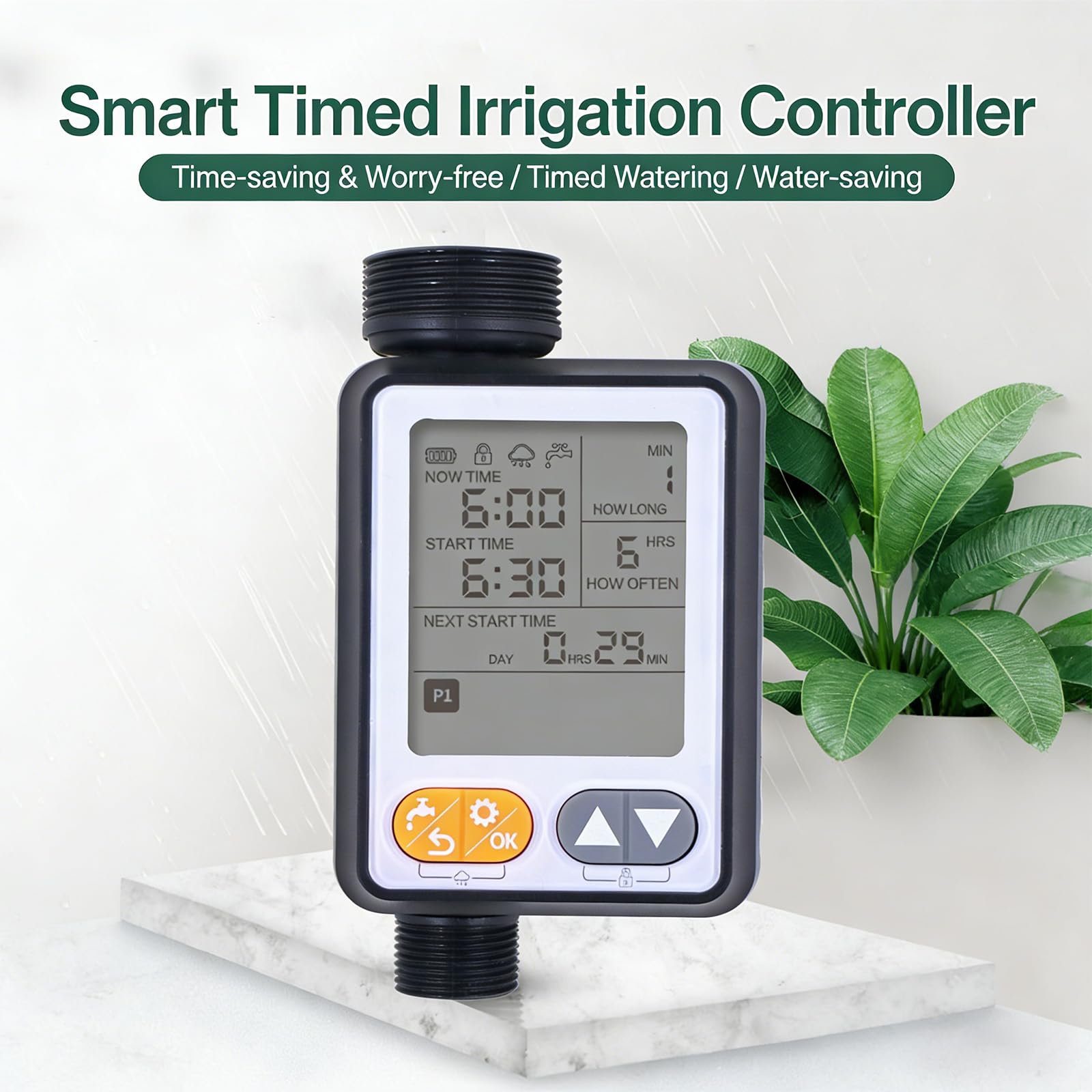 Sistema di irrigazione automatico per serre e giardini con opzioni di controllo semplici Sistema di irrigazione multiprogramma