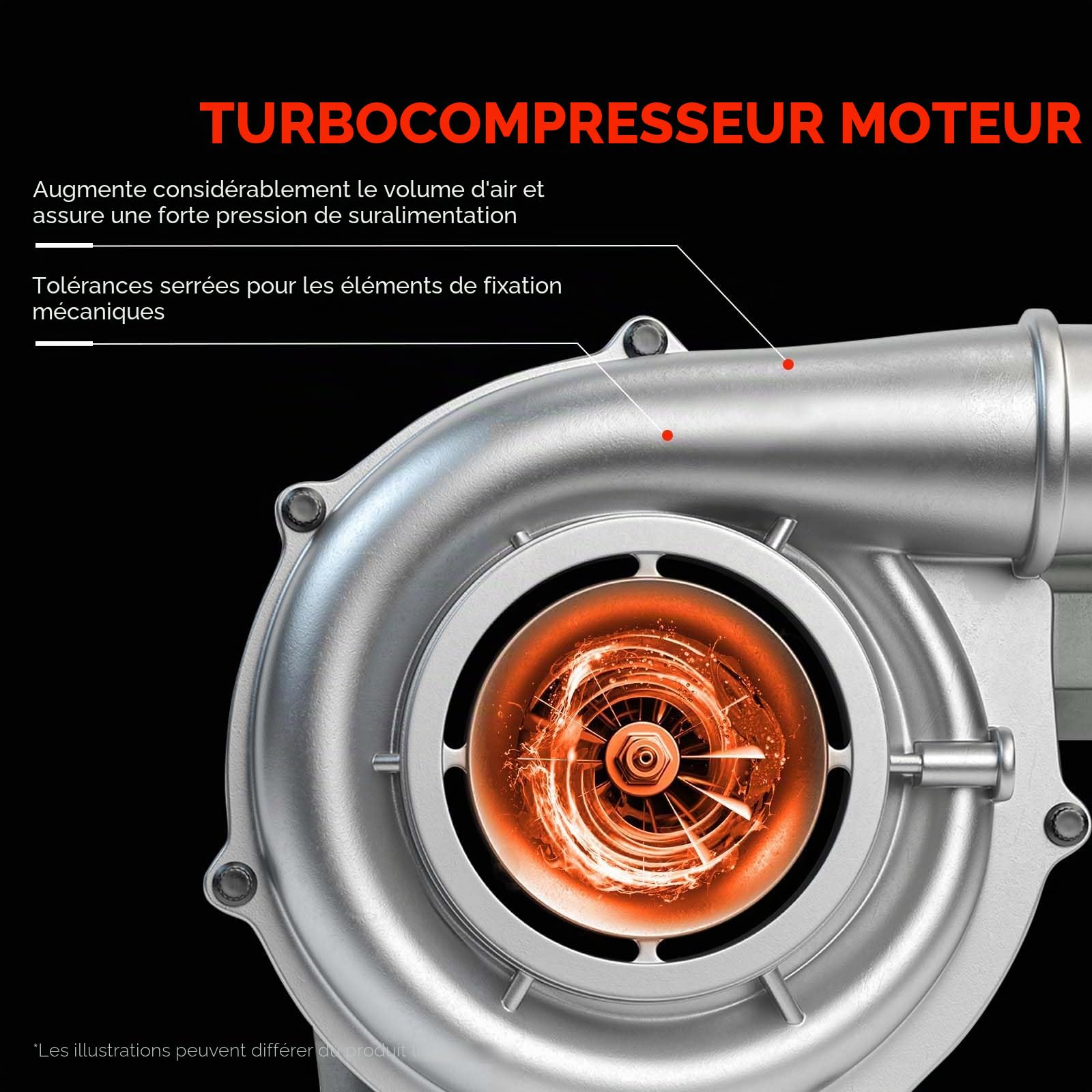 Frankberg Turbocompresseur 8200119854 | Compatible avec: Jimny SUV fermé SN, Boîte Kubistar X76, K.a.n.g.o.o KC0/1, Logan I LS, M.e.g.a.n.e II Break KM0/1