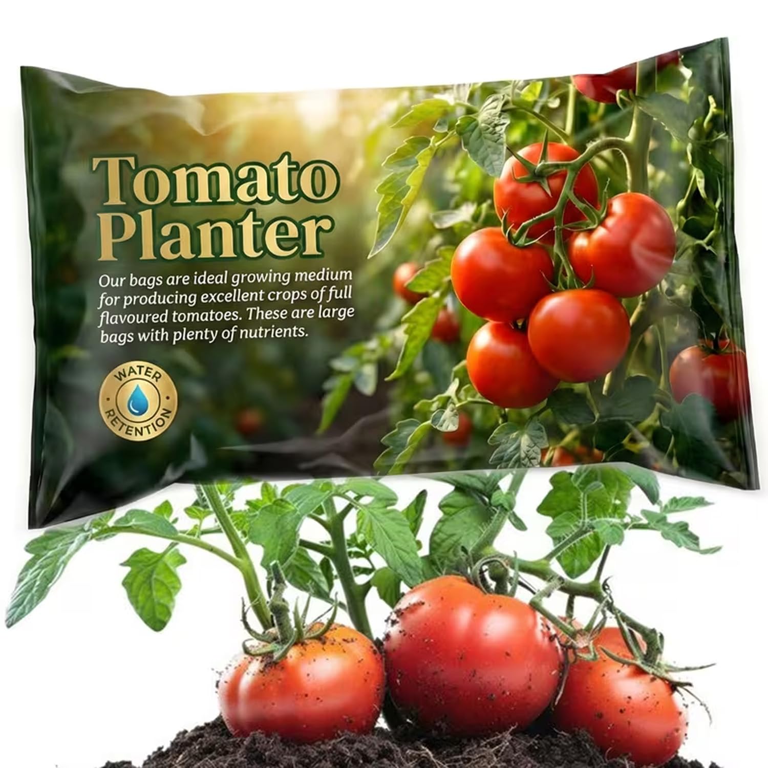 Nutrient Enriched Tomato Planter Grow Bags With Improved Water Retention For Flavoursome Tomatoes (1 Bag (56 Litres))