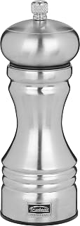 Trudeau Professional Pepper Mill Brushed Carbon Steel Finish Silver 15.5 cm x 5.6 cm x 5.6 cm by Trudeau