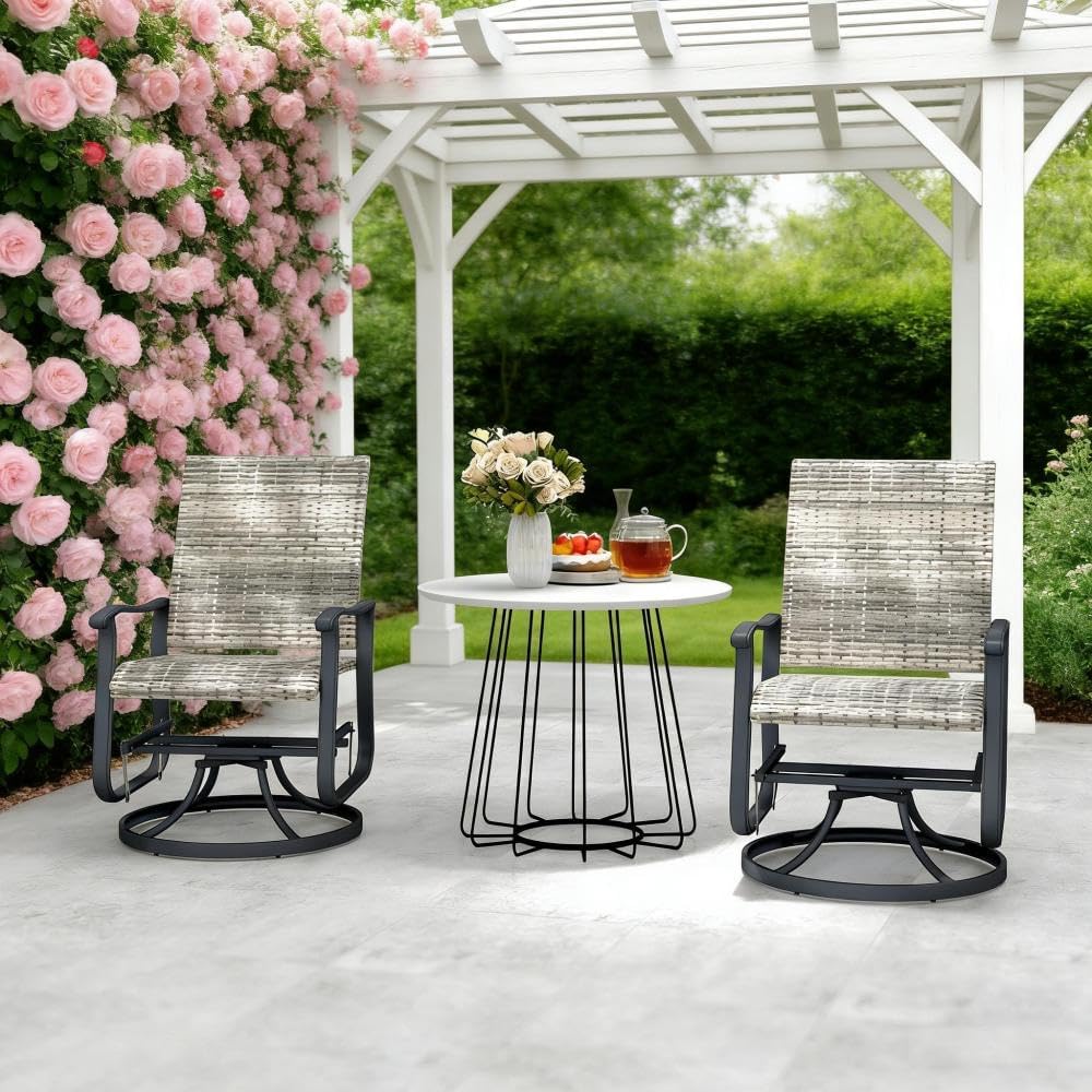 Outdoor Glider Chair with Smooth Swivel Base for Patio and Deck Use