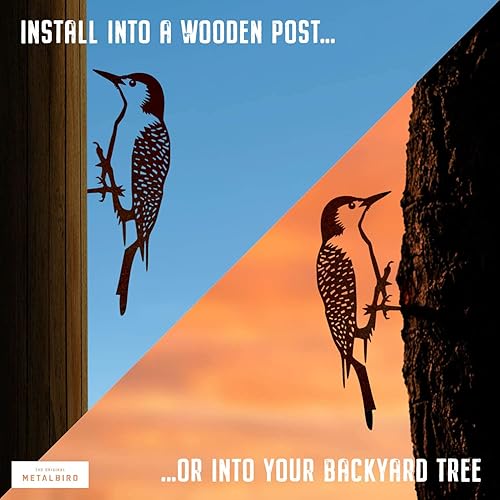 Miniatura 9 de METALBIRD - Par de golondrinas - Adornos de árbol al aire libre en acero Corten - Arte de metal fabricado con orgullo en Estados Unidos