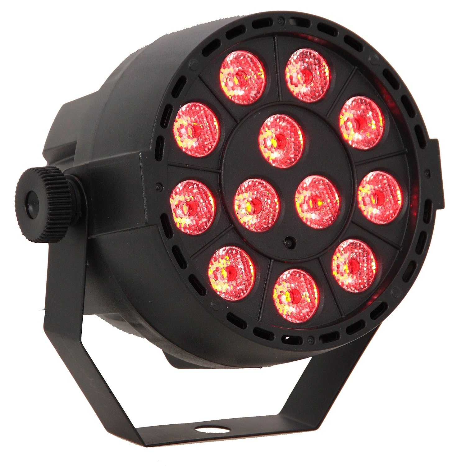 Ibiza - PAR-MINI-RGB3 - Foco PAR con 12 LEDs RGB de 3W cada uno 3-IN-1 con efecto estroboscópico - Negro